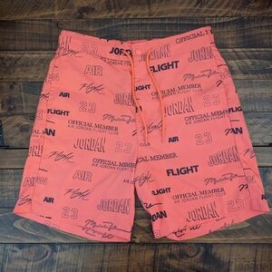 Nike Air Jordan MVP Woven Shorts Flight AOP Magic Ember DX9726-814 Size Small